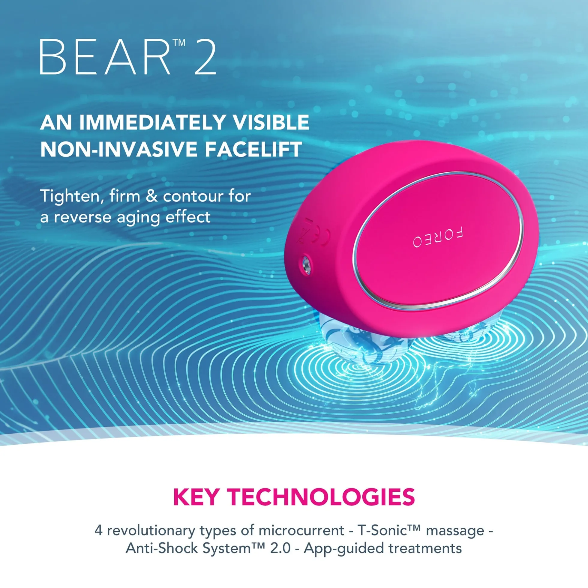 FOREO BEAR 2 Facial Toning Device - Fuchsia