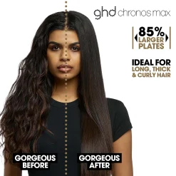 ghd Chronos Max Wide Plate Hair Straightener Black