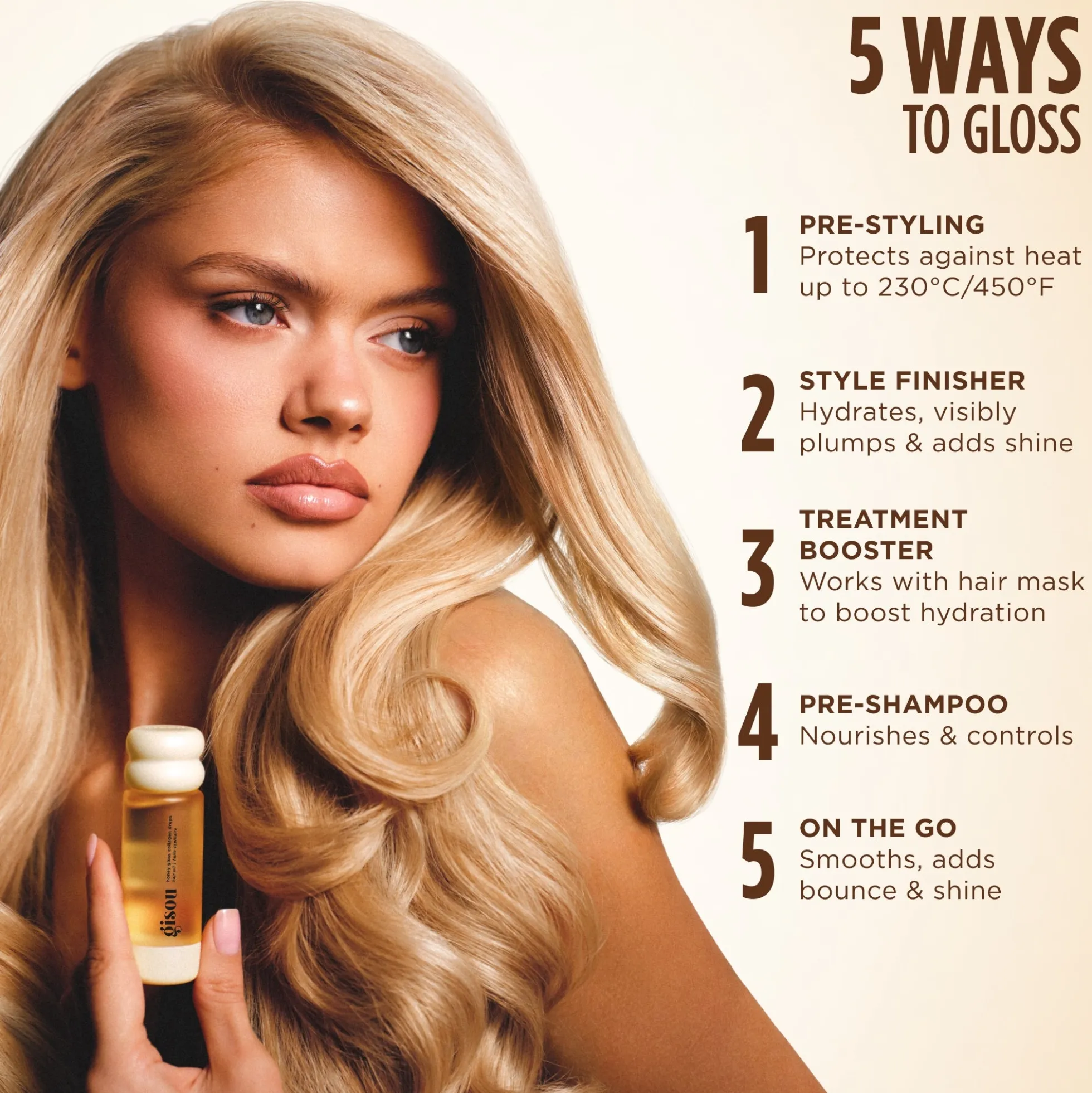 Gisou Honey Gloss Collagen Drops Hair Oil 20ml