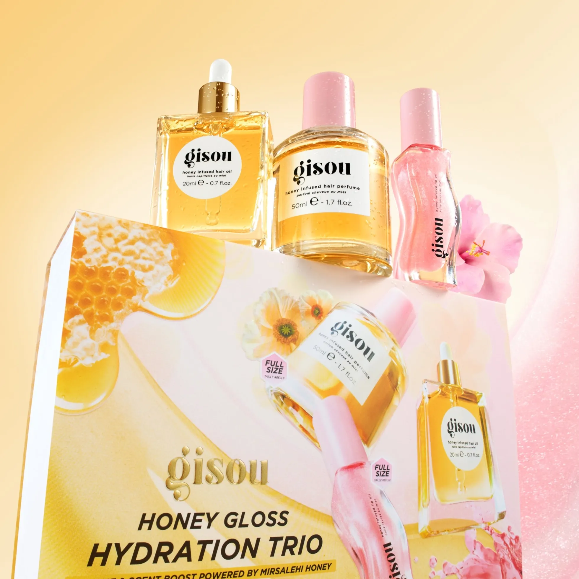 Gisou Honey Gloss Hydration Trio Worth £77