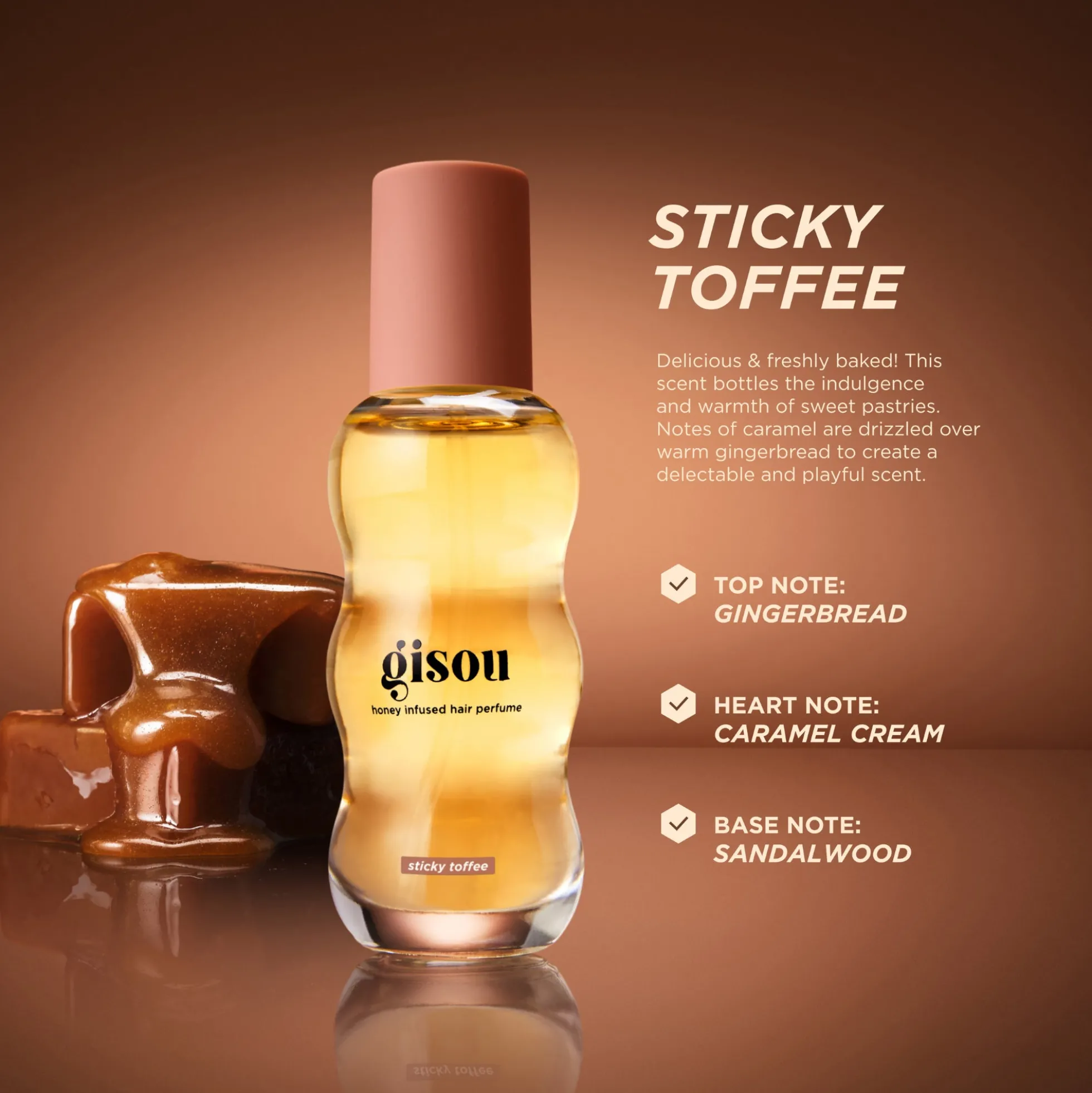 Gisou Honey Infused Hair Perfume 15ml - Sticky Toffee