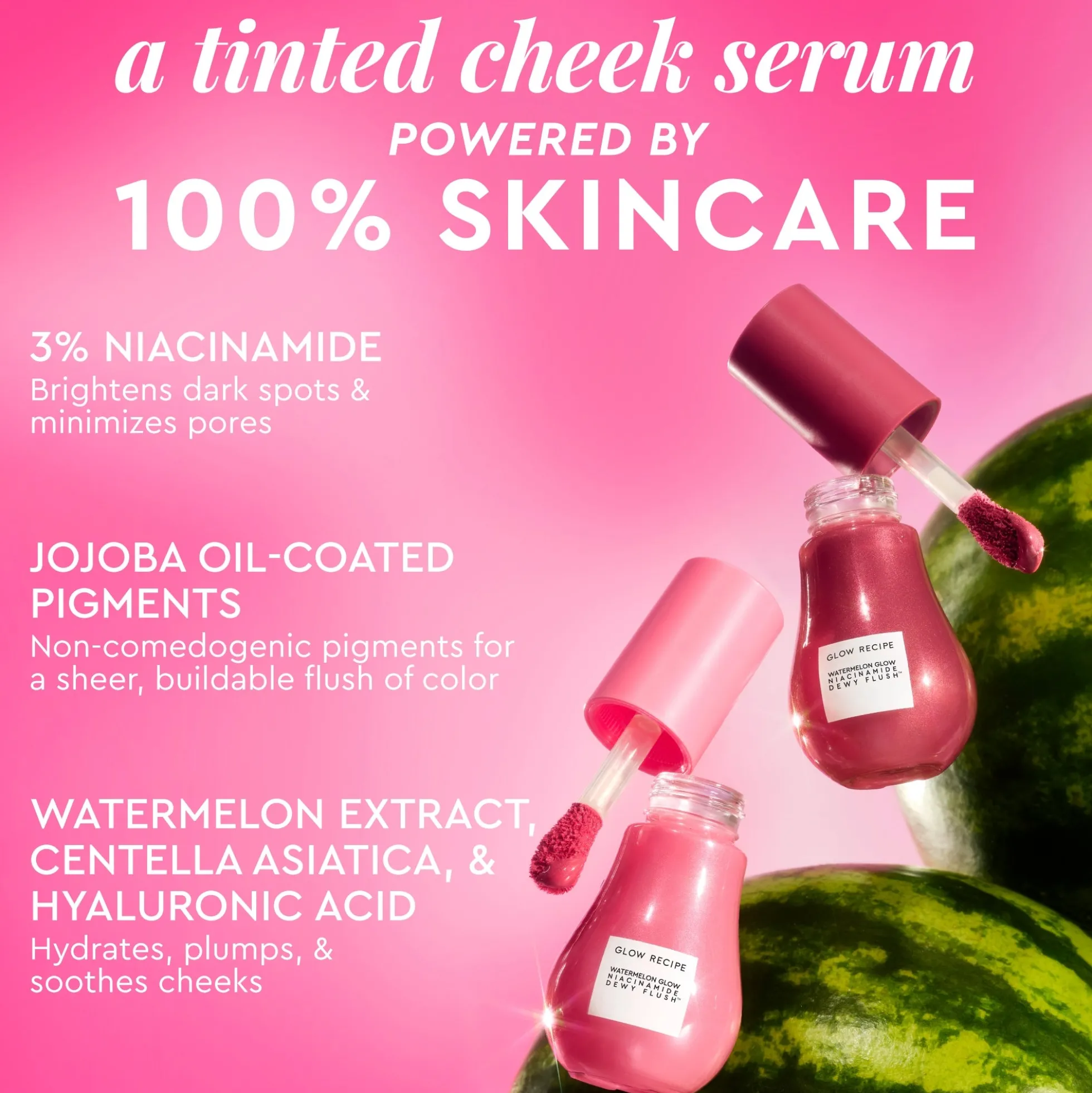 Glow Recipe Watermelon Glow Niacinamide Dewy Flush Brightening Serum Blush - Berry Flush