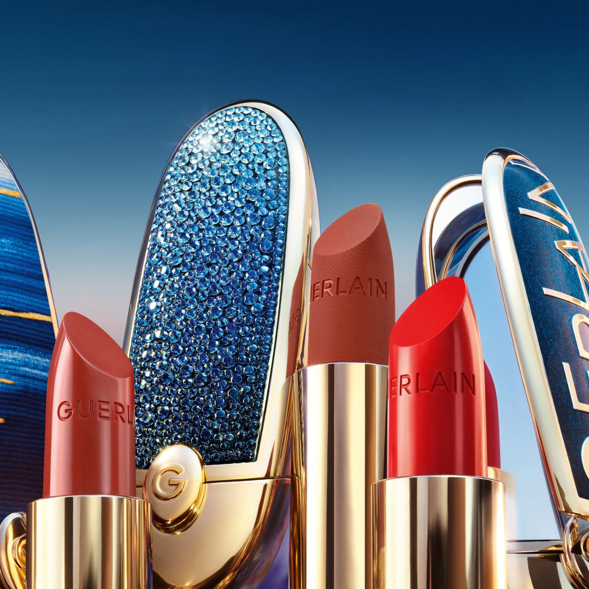 GUERLAIN Rouge G L’Heure Bleue Bleu Iconique The Double Mirror Jewel Case Limited Edition The Customisable Ultra-Care Lipstick