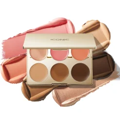 ICONIC London Multi-Use Cream Blush, Bronze and Highlight Palette