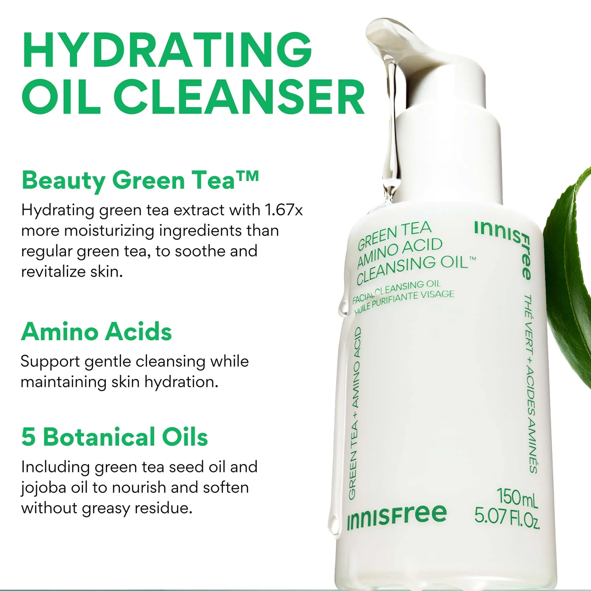 INNISFREE Green Tea Amino Acid Cleansing Oil 150ml