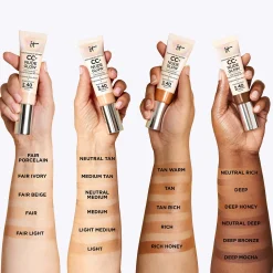 IT Cosmetics CC+ and Nude Glow Lightweight Foundation and Glow Serum with SPF40 32ml (Various Shades)