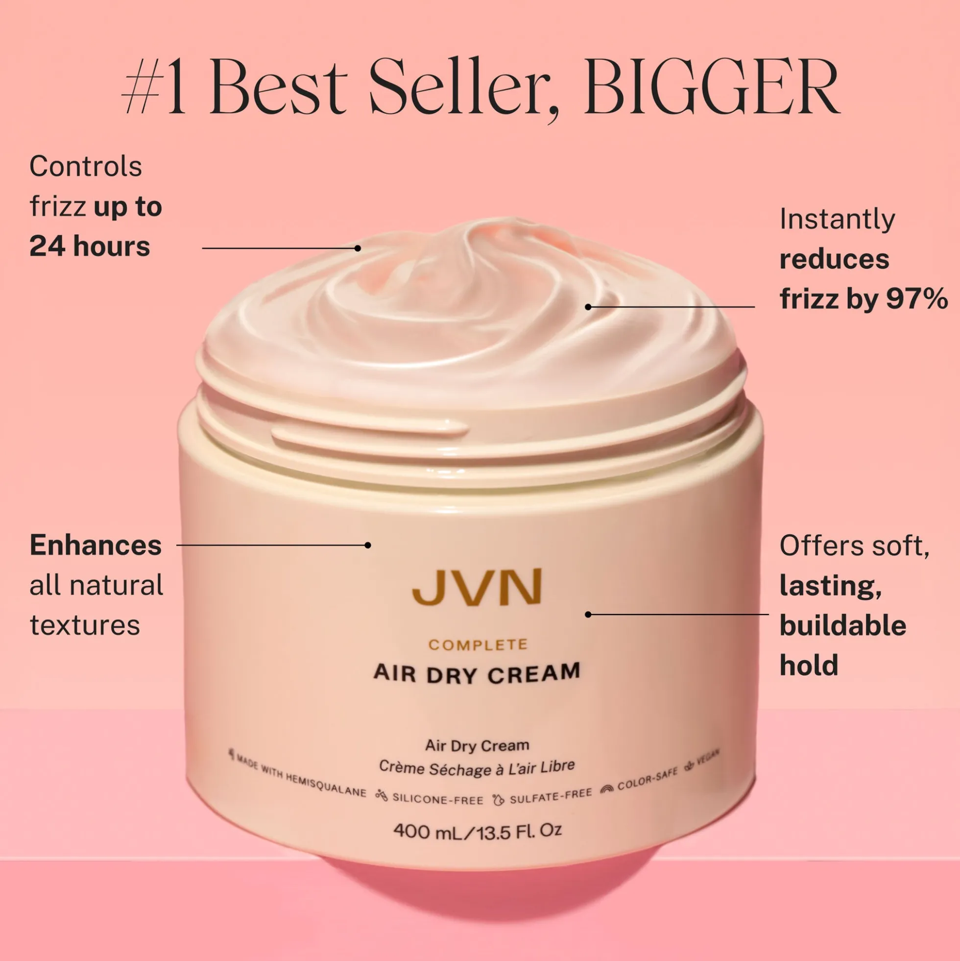 JVN Complete Air Dry Cream - Jumbo 400ml