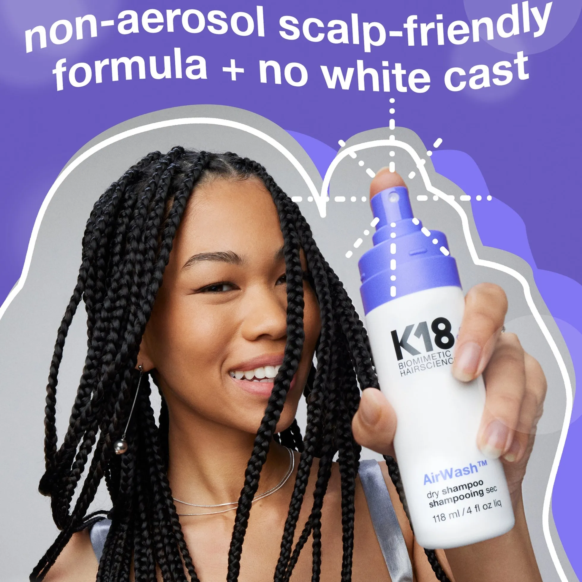 K18 Biomimetic Hairscience AirWash Dry Shampoo 118ml