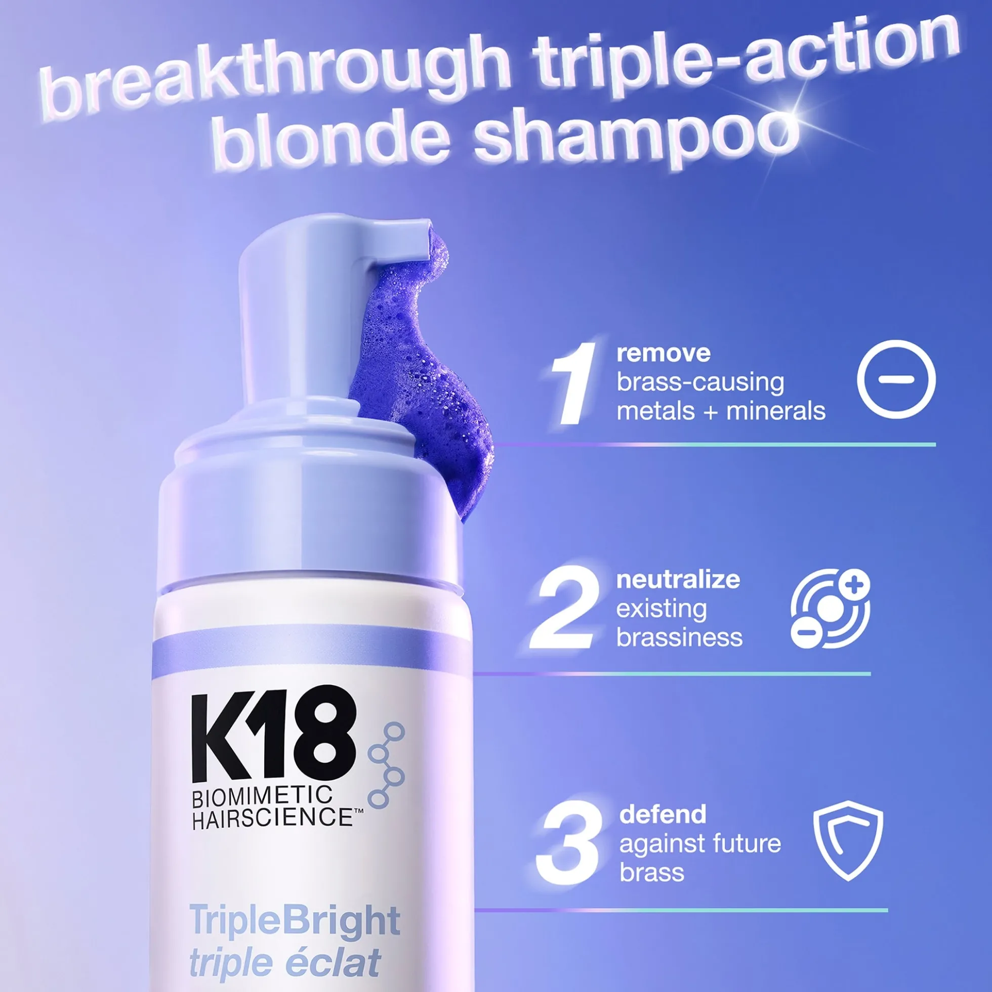 K18 Biomimetic Hairscience TripleBright Oxidation Defense Purple Shampoo 125ml