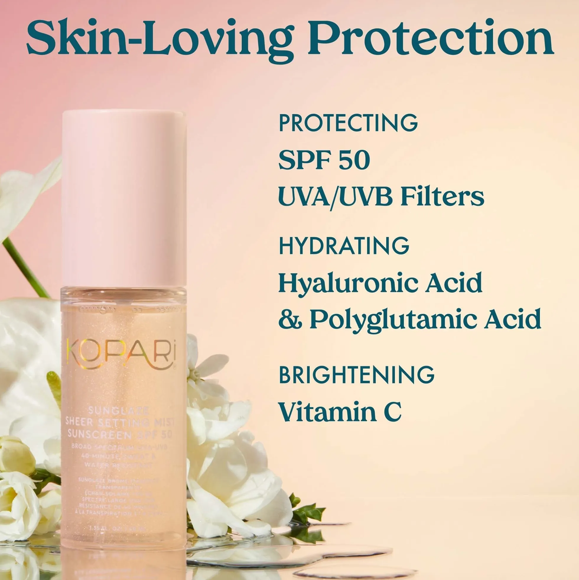 Kopari Beauty Sunglaze Sheer Setting Mist Sunscreen SPF 50 40ml