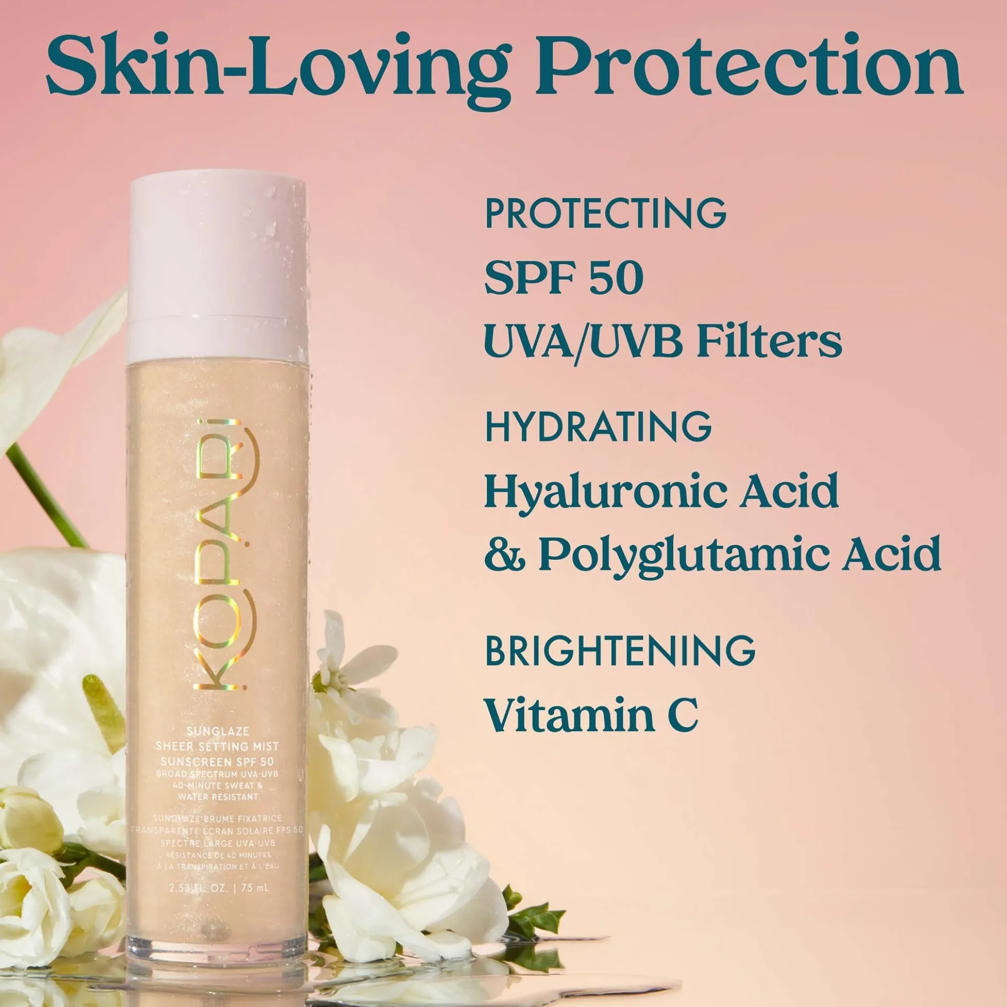 Kopari Beauty Sunglaze Sheer Setting Mist Sunscreen SPF 50 75ml