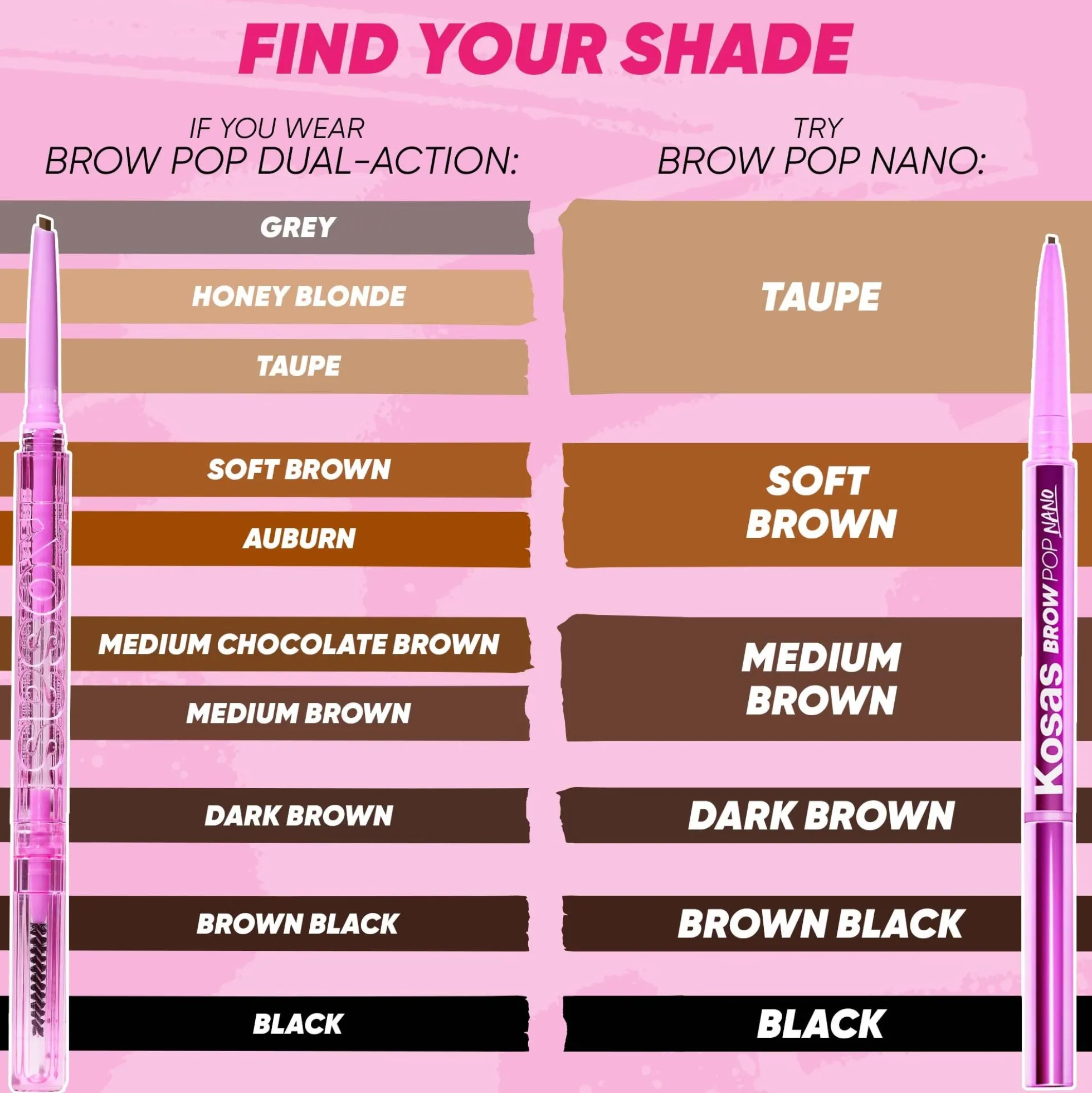 Kosas Brow Pop Nano Ultra-Fine Detailing and Feathering Pencil 0.03g (Various Shades)