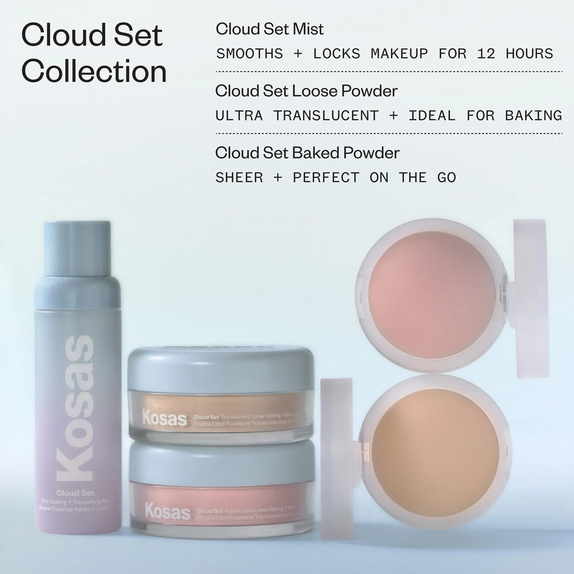 Kosas Cloud Set Translucent Loose Setting & Brightening Powder (Various Shades)