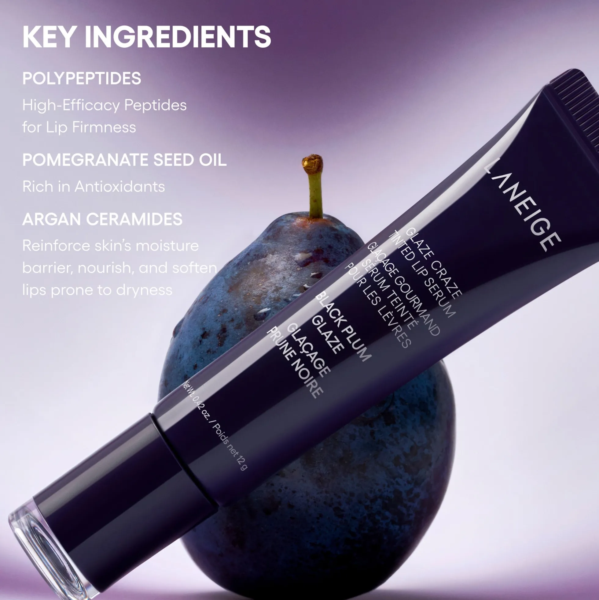 LANEIGE Glaze Craze Tinted Lip Serum - Black Plum Glaze 12g