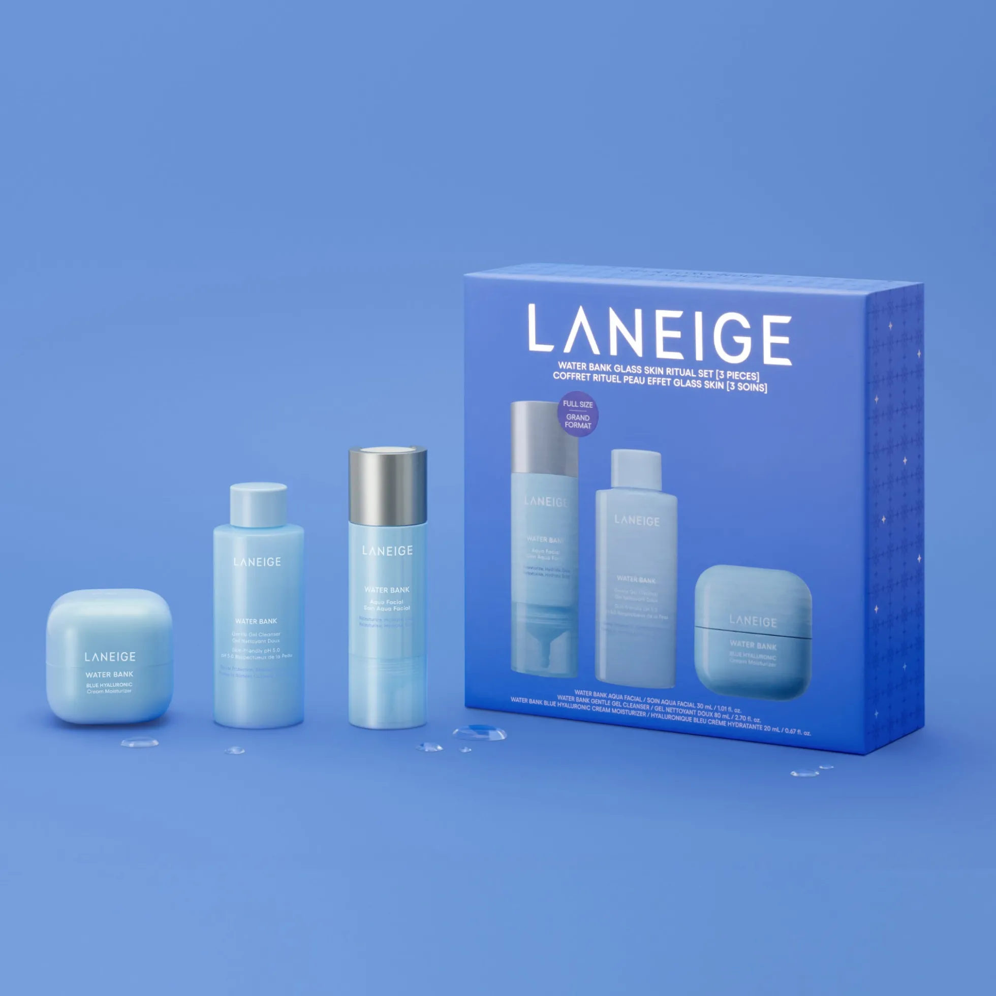 LANEIGE Water Bank Glass Skin Ritual Set (Worth £61.00)