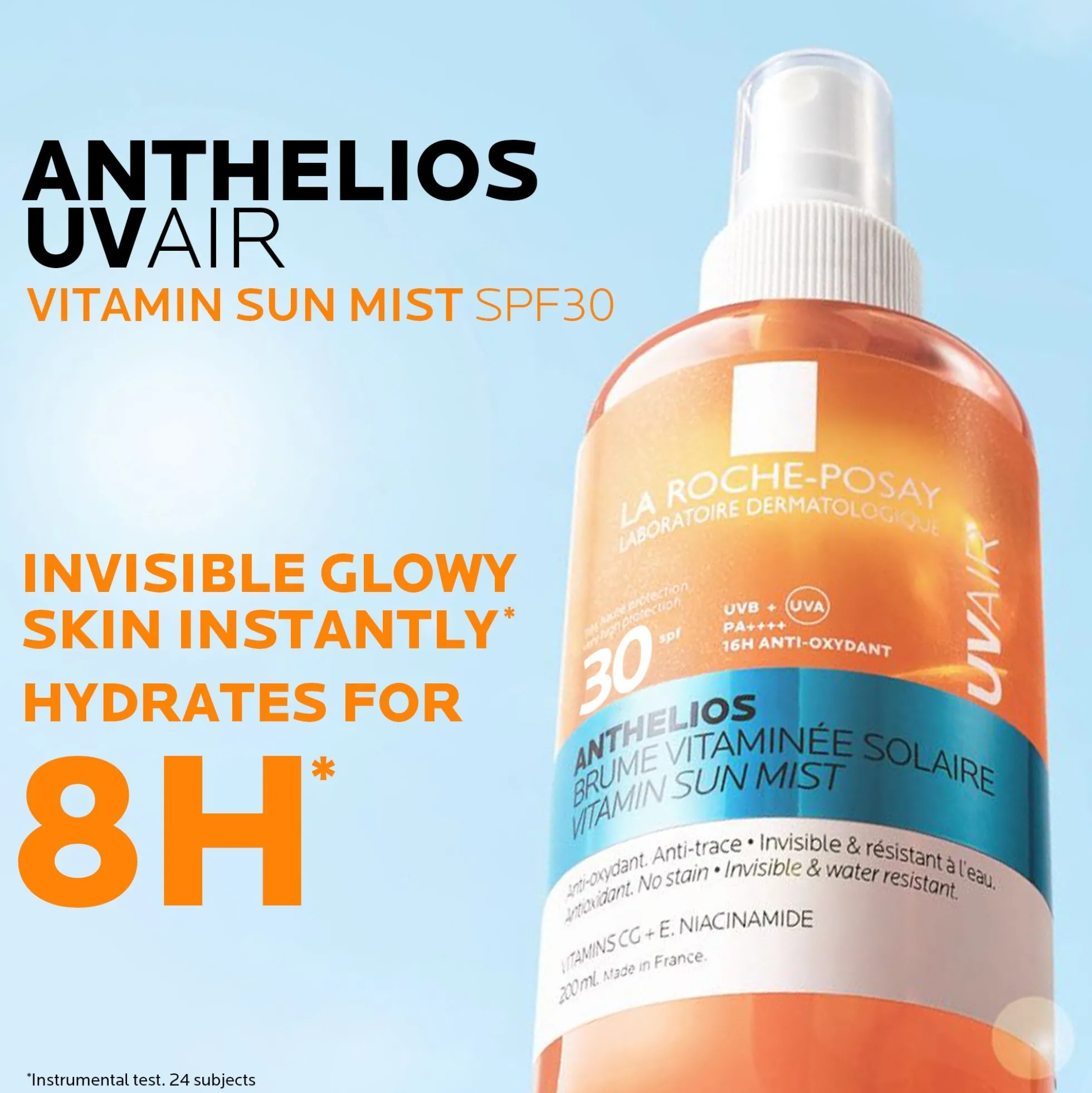 La Roche Posay Anthelios UVAIR Vitamin Sun Mist SPF30, High UV Protection, With Vitamin E & Hyaluronic Acid,200ml
