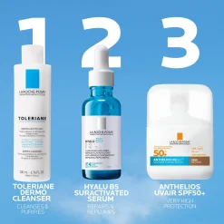 La Roche Posay Anthelios UVAIR Serum Sunscreen SPF50+ Deep with Hyaluronic Acid, Niacinamide & Vitamin E, For all skin types, 50ml