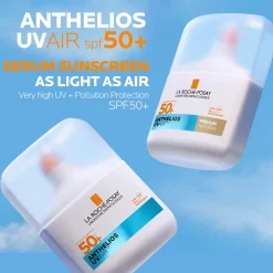 La Roche Posay Anthelios UVAIR Serum Sunscreen SPF50+ Medium with Hyaluronic Acid, Niacinamide & Vitamin E, For all skin types, 50ml