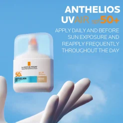 La Roche Posay Anthelios UVAIR Serum Sunscreen SPF50+ Medium with Hyaluronic Acid, Niacinamide & Vitamin E, For all skin types, 50ml