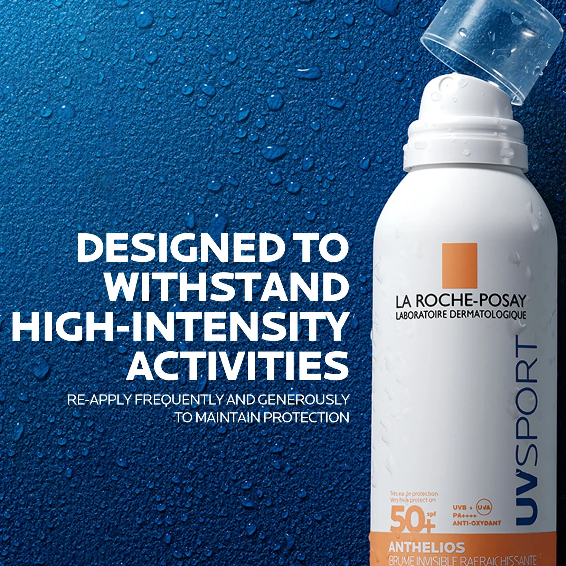 La Roche Posay Anthelios UV Sport Invisible Refreshing Mist SPF50+ with Vitamin e + glycerin + and La Roche Posay thermal water, for all skin types, 200ml