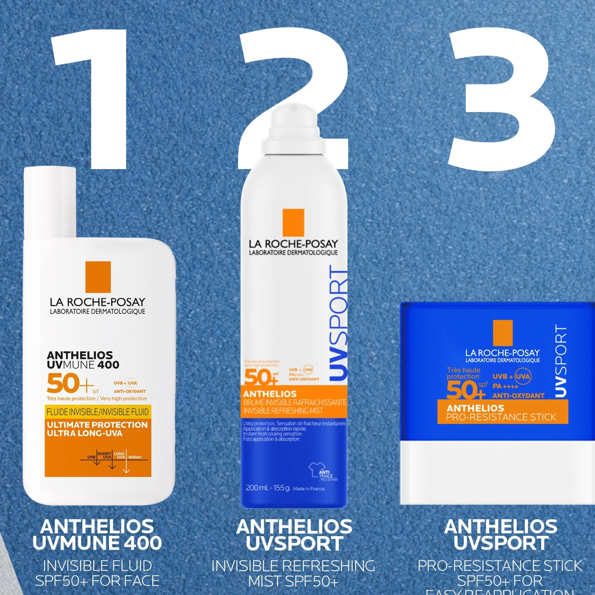 La Roche Posay Anthelios UV Sport Invisible Refreshing Mist SPF50+ with Vitamin e + glycerin + and La Roche Posay thermal water, for all skin types, 200ml