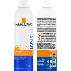 La Roche Posay Anthelios UV Sport Invisible Refreshing Mist SPF50+ with Vitamin e + glycerin + and La Roche Posay thermal water, for all skin types, 200ml