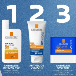 La Roche Posay Anthelios UVSPORT Wet & Sweat Pro-Resistance Lotion SPF50+, with Vitamin E, Glycerin & La Roche Posay Thermal Water, All skin types, 200ml