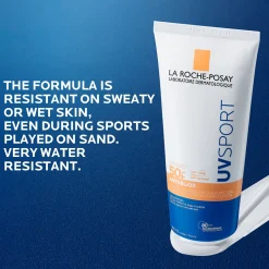 La Roche Posay Anthelios UVSPORT Wet & Sweat Pro-Resistance Lotion SPF50+, with Vitamin E, Glycerin & La Roche Posay Thermal Water, All skin types, 200ml