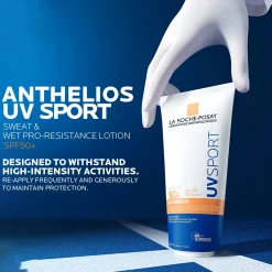 La Roche Posay Anthelios UVSPORT Wet & Sweat Pro-Resistance Lotion SPF50+, with Vitamin E, Glycerin & La Roche Posay Thermal Water, All skin types, 200ml