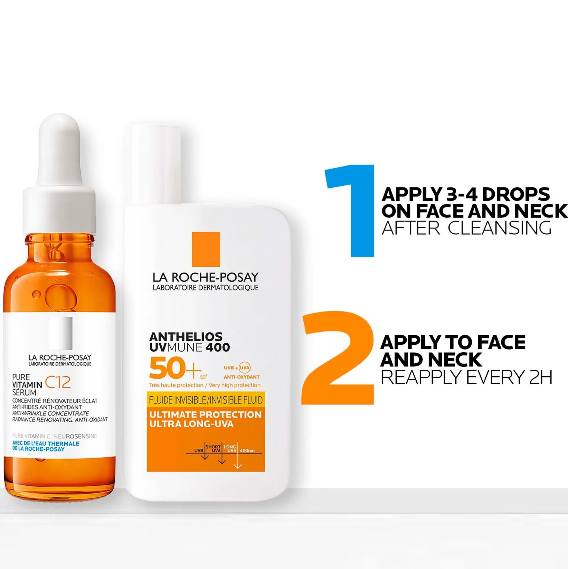 La Roche-Posay Anti-Ageing Skin Glow & Protection Routine with SPF