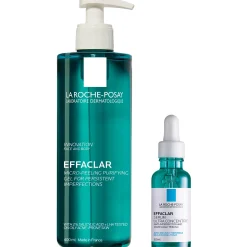 La Roche-Posay Breakout-Fighting Duo- High Strength: Effaclar Micro-Peeling Cleanser and Anti-Blemish Triple-Acid Serum