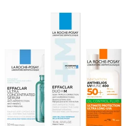 La Roche-Posay Breakout-Fighting and Post-Acne Mark Set: Effaclar Serum, Duo+M Anti Blemish Corrective Care and SPF50+