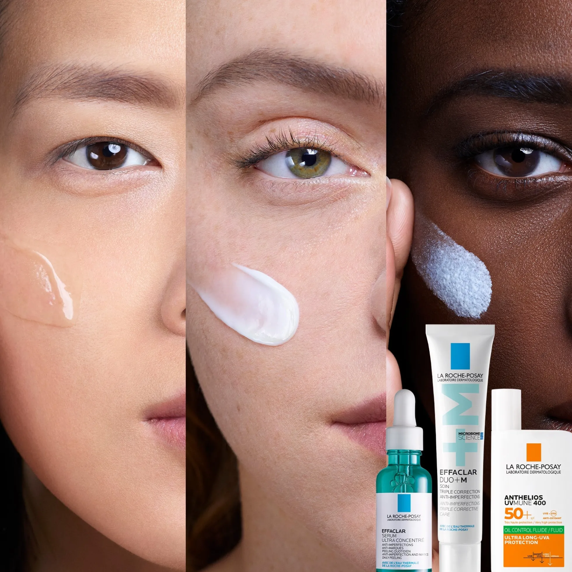 La Roche-Posay Breakout-Fighting and Post-Acne Mark Set: Effaclar Serum, Duo+M Anti Blemish Corrective Care and SPF50+