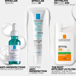 La Roche-Posay Breakout-Fighting and Post-Acne Mark Set: Effaclar Serum, Duo+M Anti Blemish Corrective Care and SPF50+