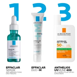 La Roche-Posay Breakout-Fighting and Post-Acne Mark Set: Effaclar Serum, Duo+M Anti Blemish Corrective Care and SPF50+