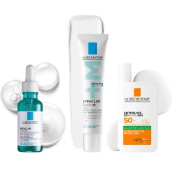 La Roche-Posay Breakout-Fighting and Post-Acne Mark Set: Effaclar Serum, Duo+M Anti Blemish Corrective Care and SPF50+