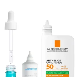La Roche-Posay Breakout-Fighting and Post-Acne Mark Set: Effaclar Serum, Duo+M Anti Blemish Corrective Care and SPF50+