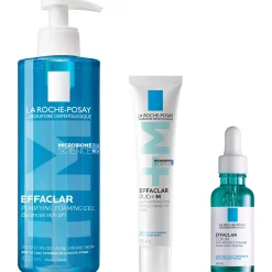 La Roche-Posay Breakout-Fighting Set- High Strength: Effaclar Cleanser, Serum and Corrective Care