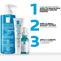 La Roche-Posay Breakout-Fighting Set- High Strength: Effaclar Cleanser, Serum and Corrective Care