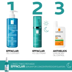 La Roche-Posay Effaclar A.Z. Gel Moisturiser for Breakouts & Ageing with Azelaic, Salicylic and Hyaluronic Acid 40ml