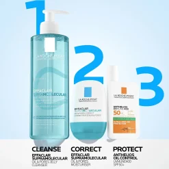 La Roche-Posay Effaclar Supramolecular Face Jelly Cleanser for Oily Skin & Visible Pores with Salicylic Acid & Niacinamide 400ml