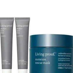 Living Proof Moisture Rescue Mask, PhD Shampoo & Conditioner Routine for Smooth & Hydrated Hair