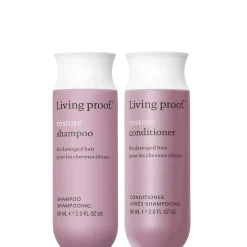 Living Proof Restore Shampoo and Conditioner Travel Size Bundle for Damage Repair, Strengthening and Shine