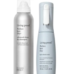 Living Proof Skip the Wash, Not the Results Advanced Clean Dry Shampoo & Style Refresh Mist Routine.