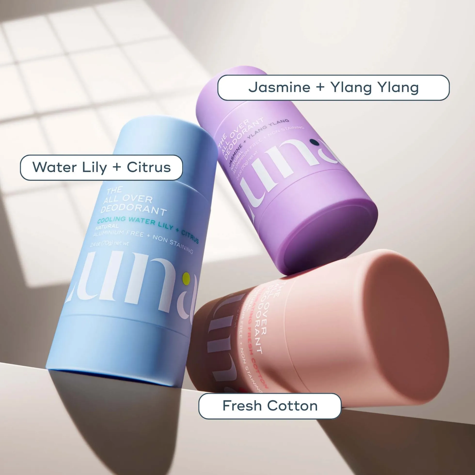 Luna Daily The All Over Deodorant™- Extra-strength, Natural, Non-Staining Body Deodorant Stick- Cooling