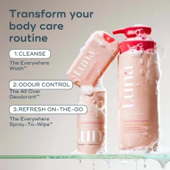 Luna Daily The All Over Deodorant Stick- Extra-strength, Natural, Non-Staining, Hydrating Soft Cotton for Dry Skin 70ml