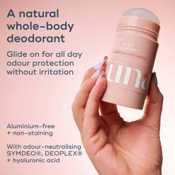 Luna Daily The All Over Deodorant Stick- Extra-strength, Natural, Non-Staining, Hydrating Soft Cotton for Dry Skin 70ml