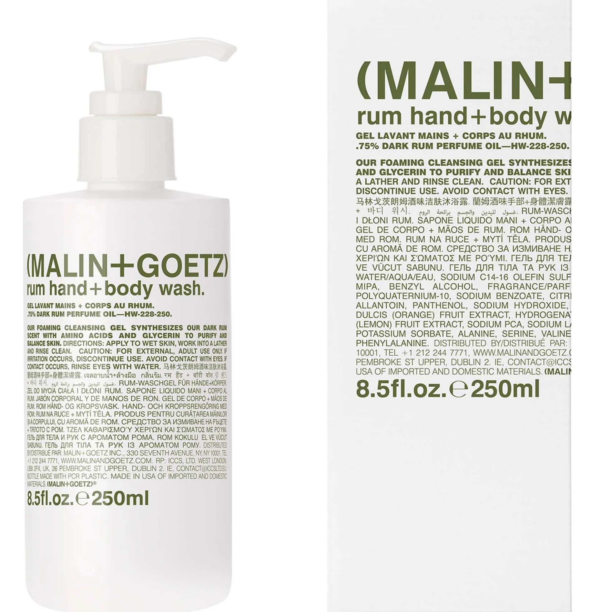 Malin & Goetz Rum Hand + Body Wash 250ml