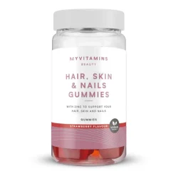 Myvitamins Vegan Hair Skin Nails Gummies, Strawberry, 60 Gummies