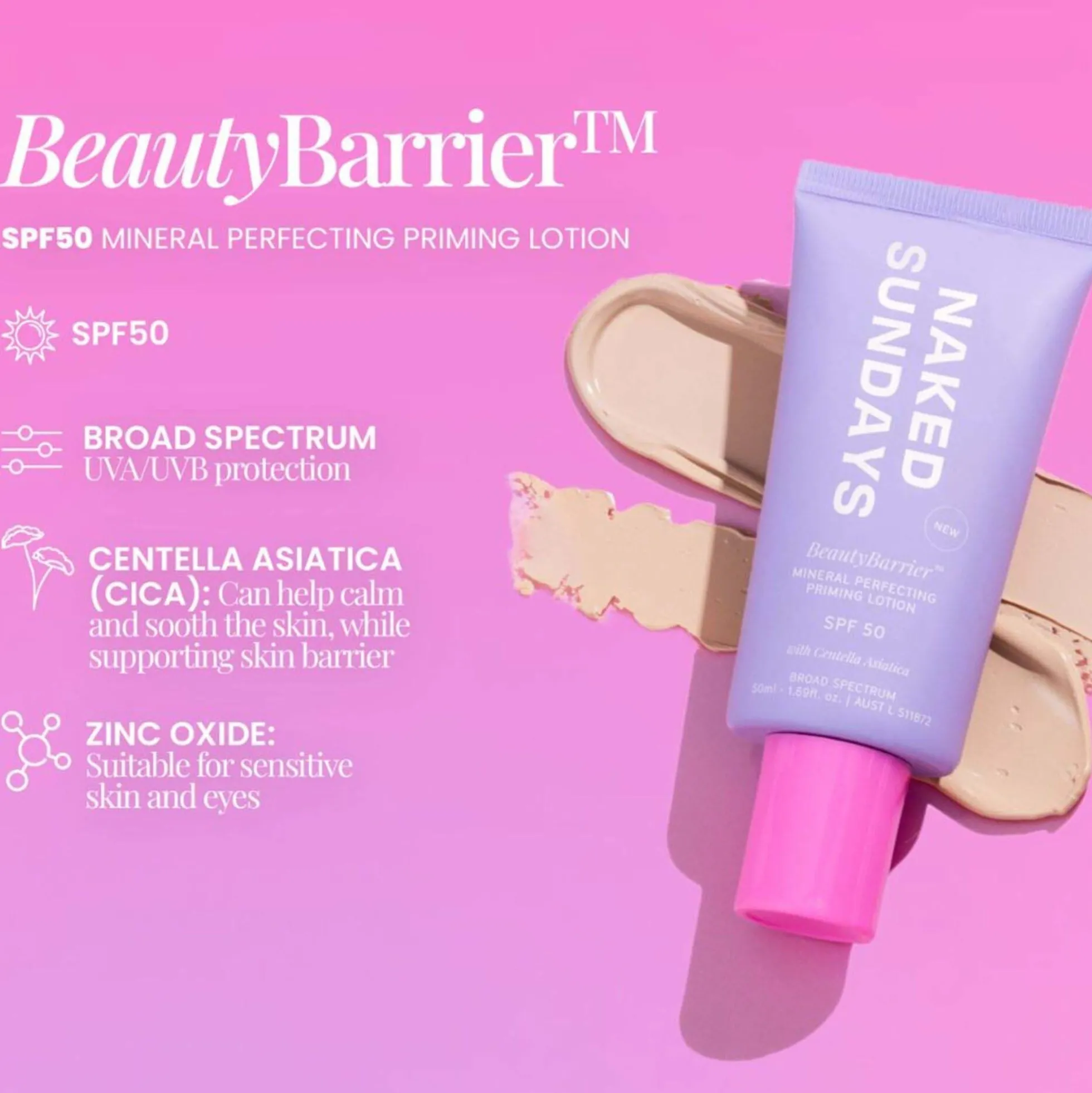 Naked Sundays Beauty Barrier Mineral Perfecting Priming Lotion 50ml